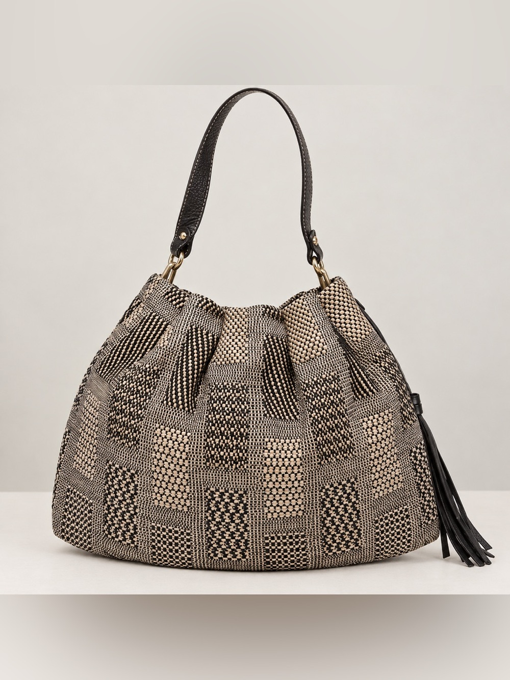 Furla Brown & Beige Printed Bucket Bag Gold-Tone Hardware - Picture 3 of 8